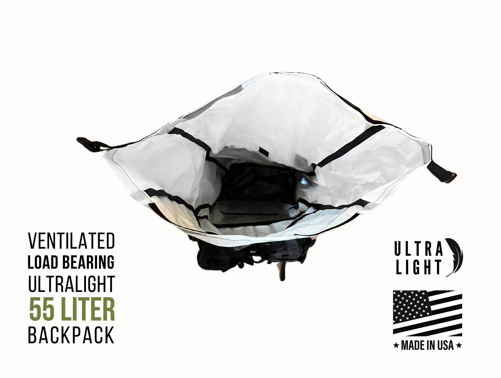 Ultralight Load Bearing Ventilated 55L Backpack - Made in