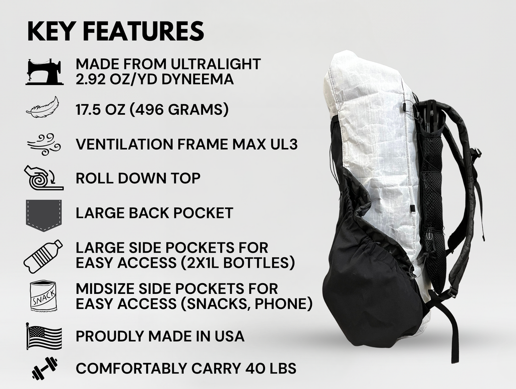 25L Dyneema Pack + UL3 Frame