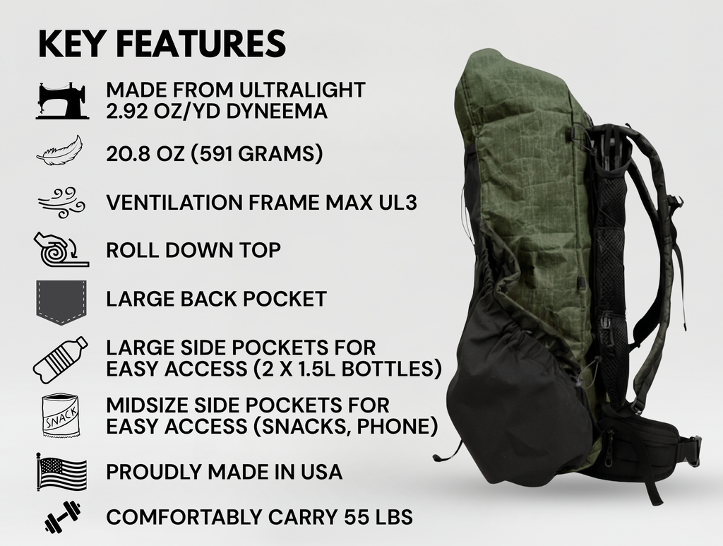 38L Dyneema Pack + UL3 Frame