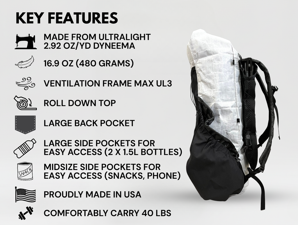 25L Dyneema Pack + UL3 Frame