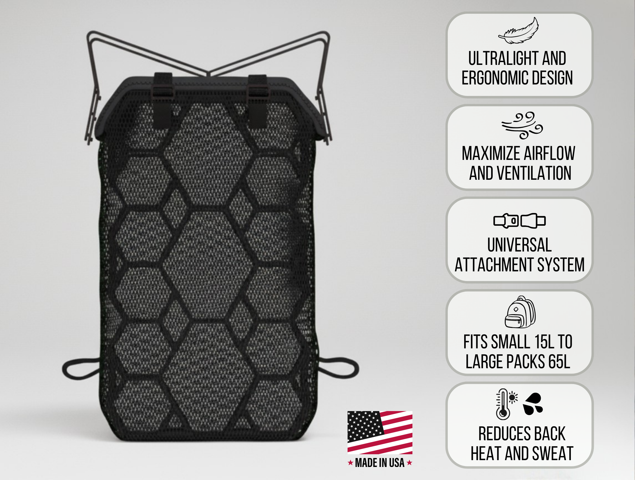 Ultralight Backpack Ventilation Frame & Sleeve (Best Seller)