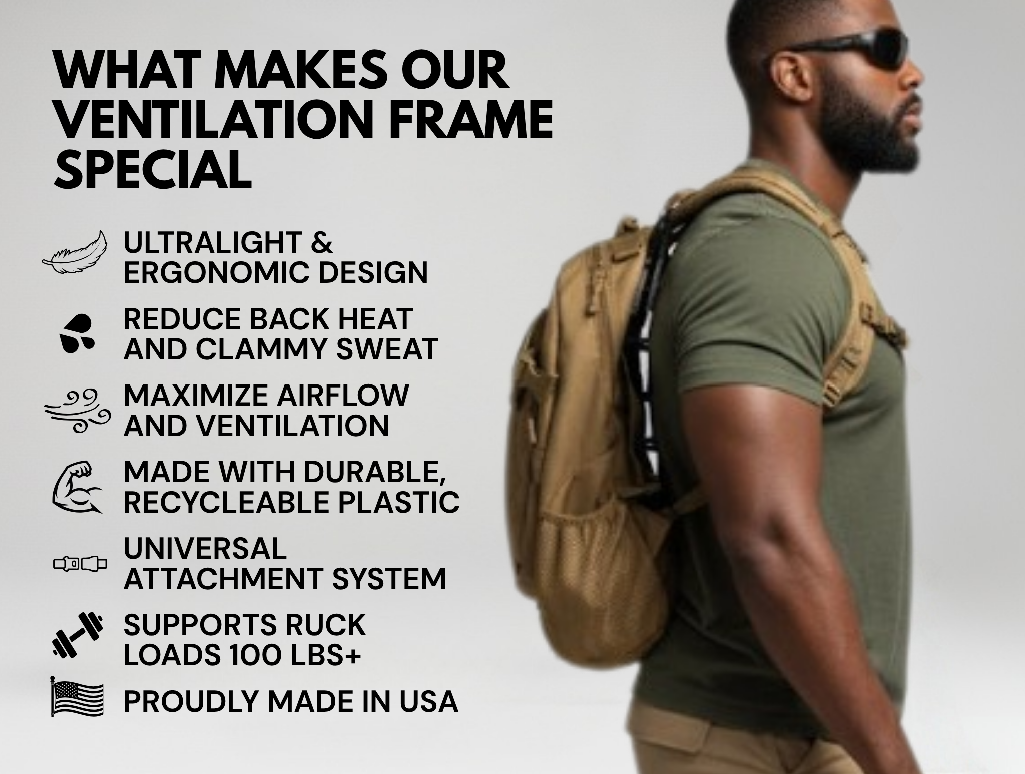 Military Ruck Ultralight Ventilation Frame & Sleeve