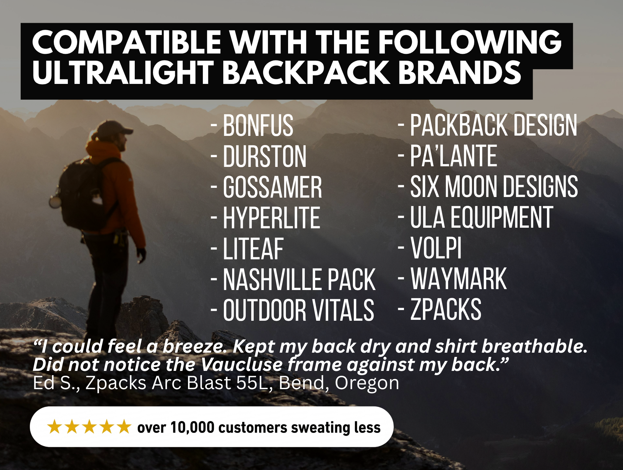 Max Ultralight Backpack Ventilation Frame + Sleeve (New)