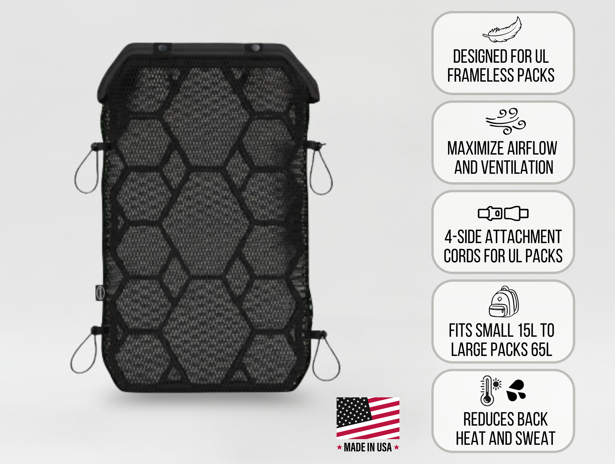 Max Ultralight Backpack Ventilation Frame + Sleeve (New)