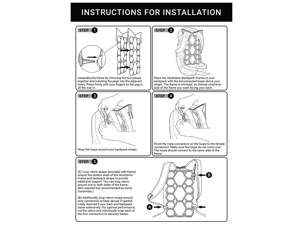 Ultralight Backpack Ventilation Frame