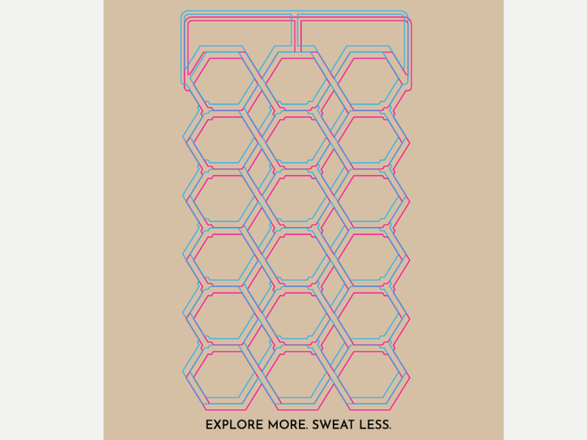 Vaucluse "Sweat Less. Explore More" Cream-Magenta T-Shirt